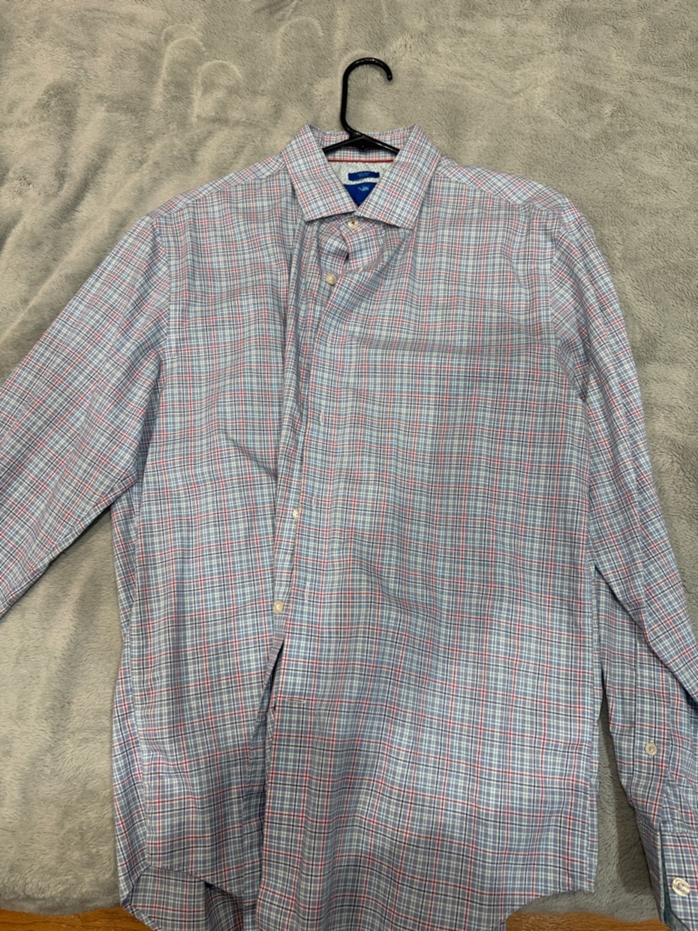 Classic Men's Multi-Check Button-Down Shirt - Blue/Red